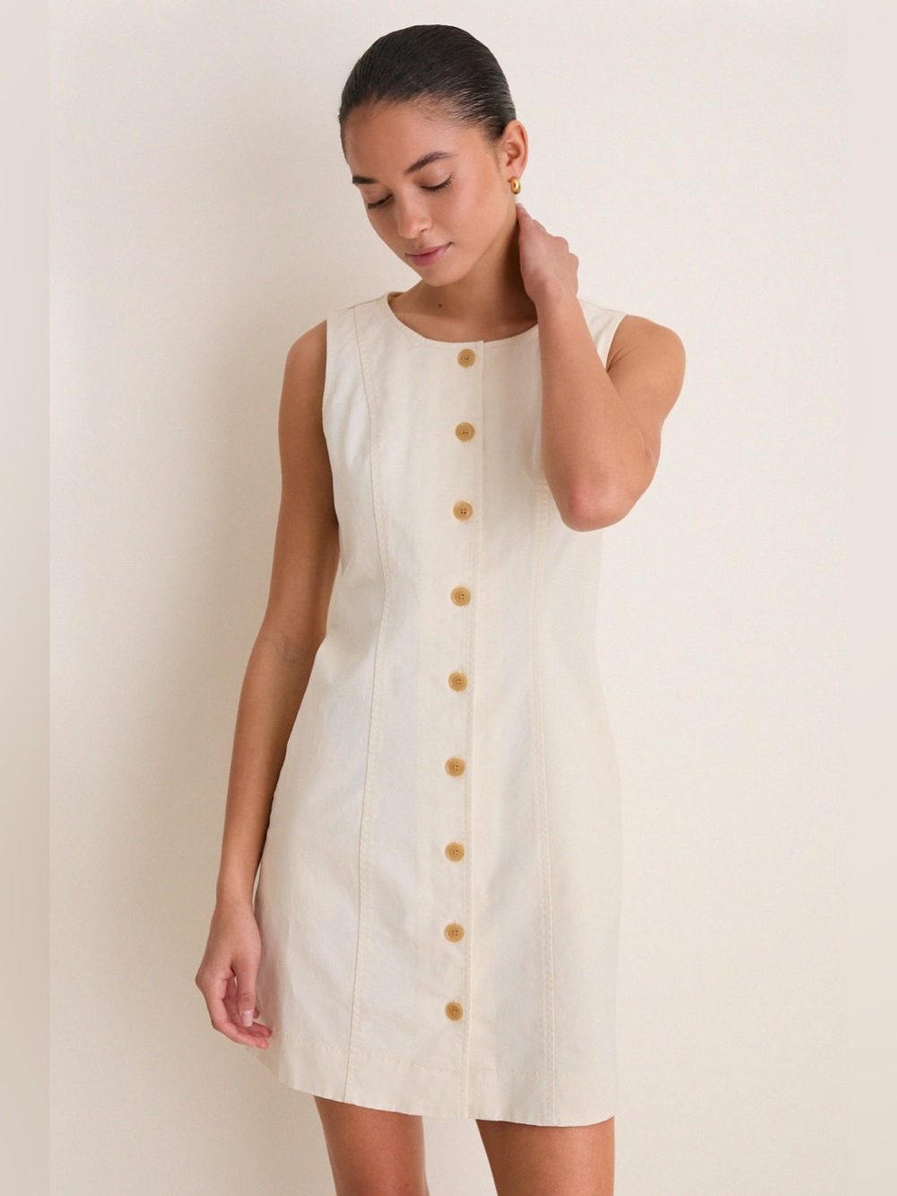 Tuckernuck Stone Chino Rhoda Mini Dress Size Small in Stone/Tan NWT